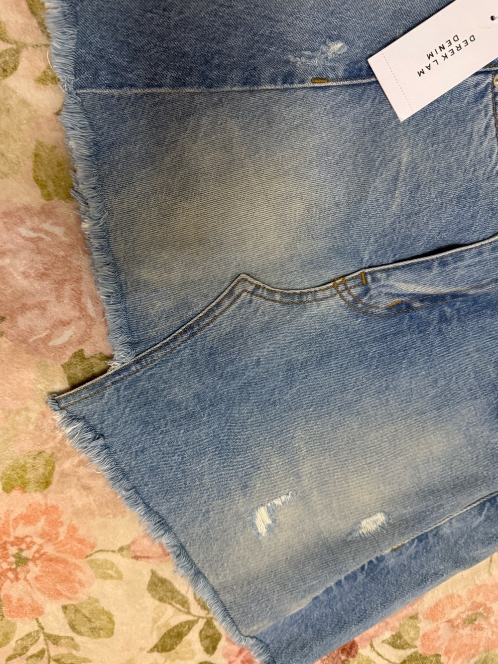 Derek Lam NWT Y2K Denim Crossover Distressed CLEO Mini Skirt - Picture 5 of 9